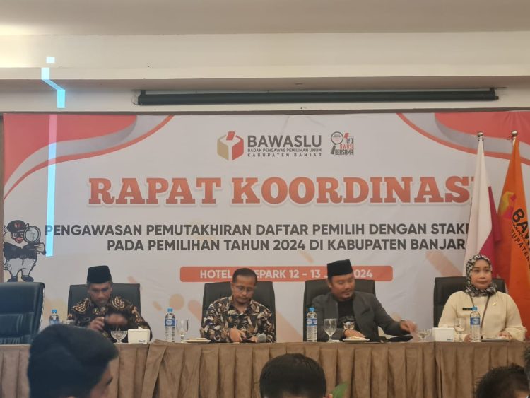 Lapas Narkotika Karang Intan Berpartisipasi dalam Rapat Koordinasi Pemutakhiran Daftar Pemilih Tahun 2024 bersama Bawaslu Kabupaten Banjar