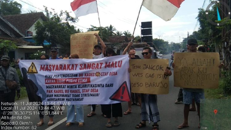 Perseteruan Bu Kades dan Staf Desa Barurejo Picu Aksi Demonstrasi Massal