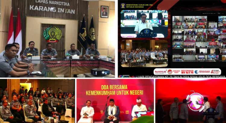 Kalapas dan Pejabat Struktural Lapas Narkotika Karang Intan Ikuti Pembukaan Peringatan Hari Pengayoman Ke-79