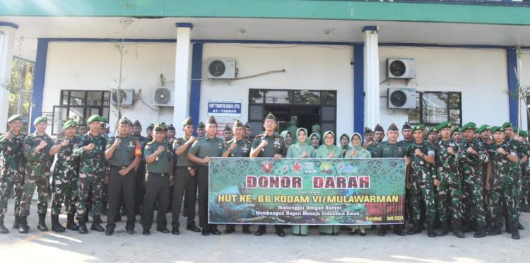 Donor Darah Kodim 1002/HST dan Yonif 621/Manuntung Peringati HUT ke-66 Kodam VI/Mulawarman