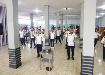 Lapas Narkotika Karang Intan Ikuti Senam Sehat Kumham Produktif melalui Virtual