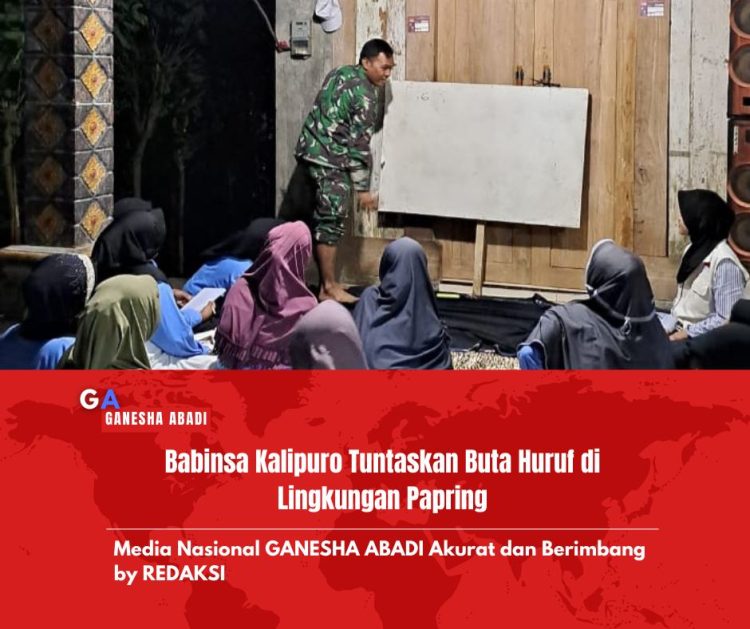 Babinsa Kalipuro Tuntaskan Buta Huruf di Lingkungan Papring