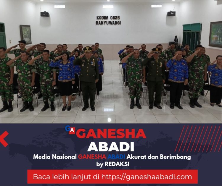 Upacara Virtual Penurunan Bendera HUT RI ke-79 Anggota Makodim 0825 Banyuwangi