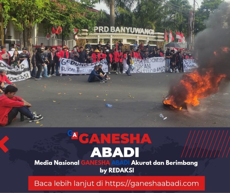Ribuan Mahasiswa dan Warga Banyuwangi Demo Tolak Revisi UU Pilkada