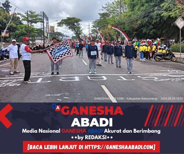 Perusahaan Media GANESHA ABADI Turut Memeriahkan HUT RI ke-79 Mengikuti lomba Gerak Jalan Tingkat Umum di kota Genteng 