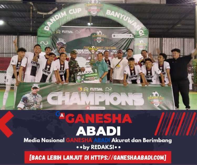 Dinas PU Banyuwangi Juara di Turnamen Futsal Dandim Cup 2024