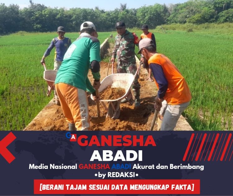 Serda Agung Prayogo Bersama Petani Bangun Jalan Usaha Tani 