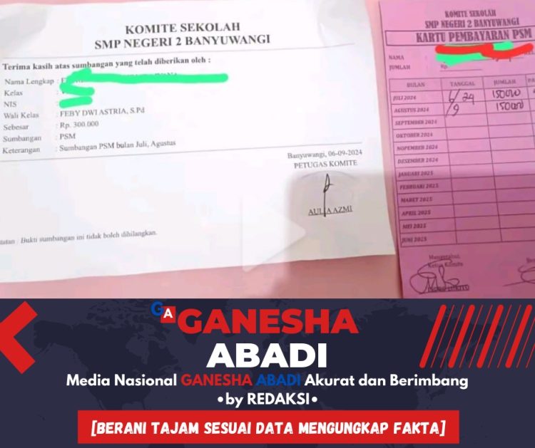 SMPN 2 Banyuwangi Diduga Lakukan Pungutan Liar Berkedok Sumbangan
