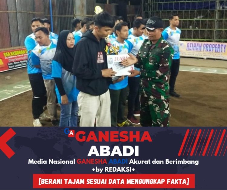 Babinsa Nogosari Dukung Sportifitas Turnamen Bola Voly di Wilayah