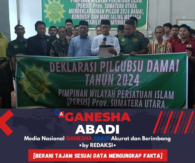 PW Persatuan Islam Sumut, Gelar Deklarasi Dukung Pilgubsu Damai 2024