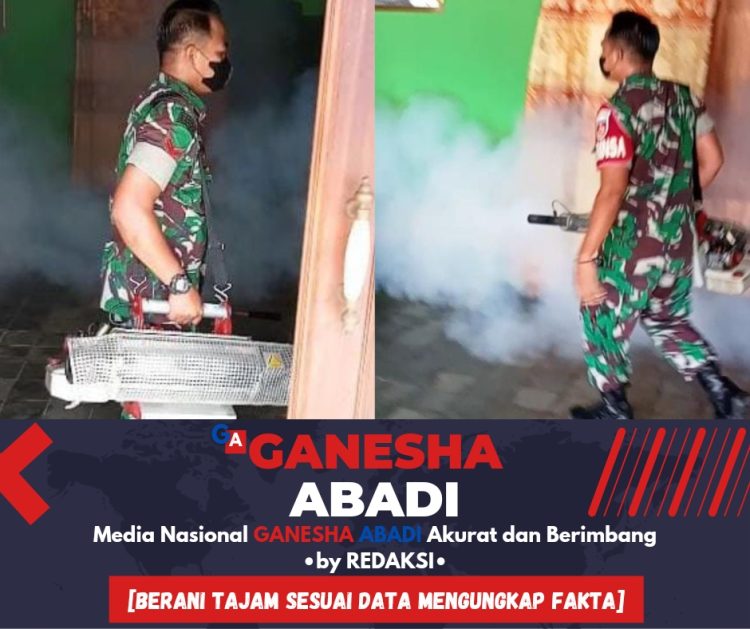 Babinsa Bersama Puskesmas Bantu Penyemprotan Fogging, Cegah DBD