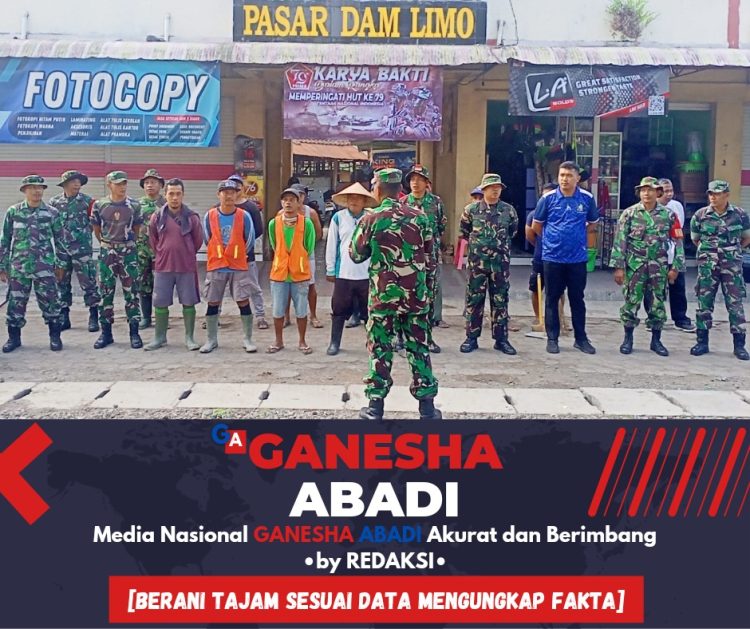 Danramil 0825/09 Tegaldlimo Bersama Masyarakat Bersihkan Pasar Damlimo