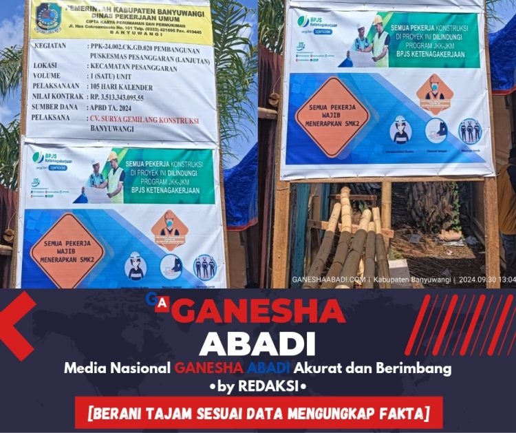 Proyek Pembangunan Puskesmas Pesanggaran (Lanjutan) Diduga tidak Sesuai spesifikasi