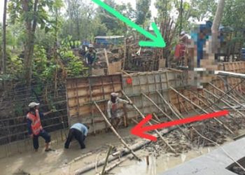 Proyek TPT Dinas PU SDA Bojonegoro di Duga Kurang Pengawasan