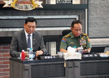 Panglima TNI Terima Kunjungan Menteri Pertahanan RI di Mabes TNI