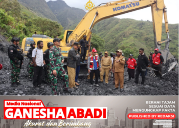 Dandim 1714/PJ Dampingi Pj Bupati Puncak Jaya Tinjau Lokasi Longsor di Distrik Kalome