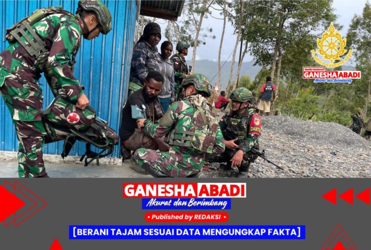 Satgas Yonif 715/Mtl Gelar Pelayanan Kesehatan Gratis untuk Warga Puncak Jaya