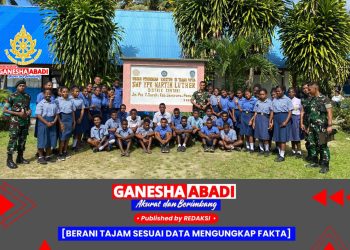 Yonif 751/VJS Tanamkan Jiwa Nasionalisme di SMP YPK Martin Luther Sentani