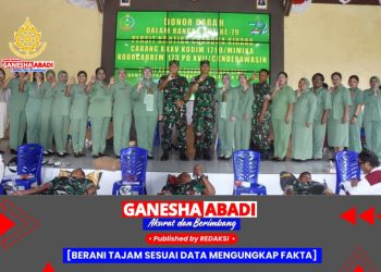 Peringati HUT Ke-79, Persit KCK Kodim 1710/Mimika Gelar Donor Darah Bersama TNI-Polri