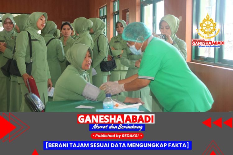 Sambut HUT ke-79, Persit KCK Cabang XXX Yonif 751/VJS Gelar Donor Darah dan Pemeriksaan Kesehatan