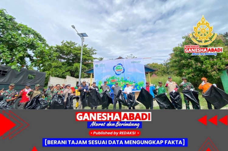 Yonif 751/VJS Bersama Warga Grebek Sampah di Kampung Yahim Demi Kebersihan Danau Sentani