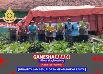 Polsek Krembung dan Pemdes Lemujut Gotong Royong Distribusikan Bibit Hortikultura