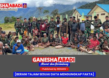 Satgas Yonif 715/Mtl Jalin Kebersamaan Lewat Makan Bersama Warga Tirineri Puncak Jaya