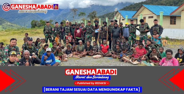Satgas Yonif 715/Mtl Jalin Kebersamaan Lewat Makan Bersama Warga Tirineri Puncak Jaya