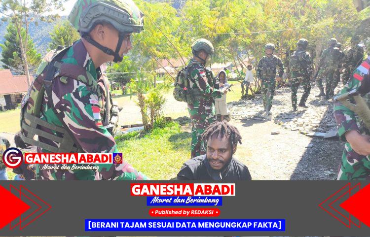 Jumat Berkah, Satgas Yonif 715/Mtl Tanggap Keluhan Warga Korban Konflik Pilkada di Puncak Jaya