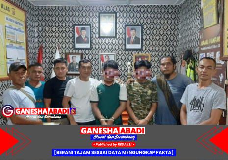 Kapolsek Lawe Alas Tangkap Dua Pengedar Sabu di Pinggir Sungai