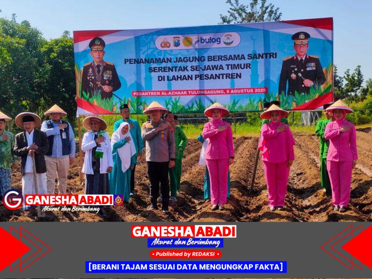 Polres Tulungagung Gandeng Pesantren Tanam Jagung, Wujudkan Ketahanan Pangan Nasional