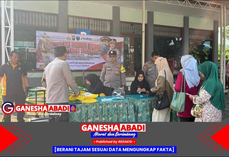 Polsek Gunung Anyar dan Bulog Gelar Bazar Beras Murah, 1 Ton Ludes dalam Satu Jam