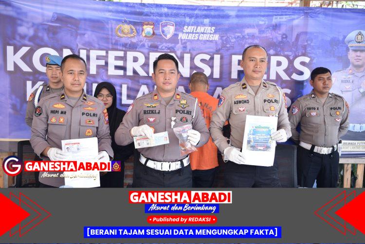 Satlantas Polres Gresik Amankan Sopir Truk Pelaku Tabrak Lari Maut di Menganti