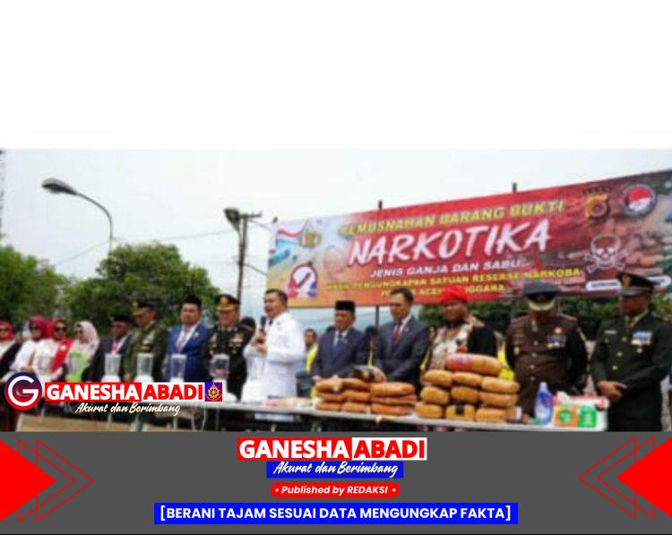 Di HUT ke-80 RI, Bupati dan Kapolres Aceh Tenggara Musnahkan Barang Bukti Narkotika