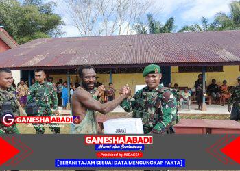 Satgas Pamtas Yonif 126/KC Gelar Panjat Pinang di Kampung Umap, Simbol Perjuangan Kemerdekaan
