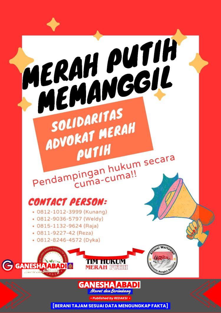Tim Hukum Merah Putih, AWIBB, dan FABEM Bentuk Koalisi Advokasi Hukum untuk Peserta Demonstrasi yang Ditangkap