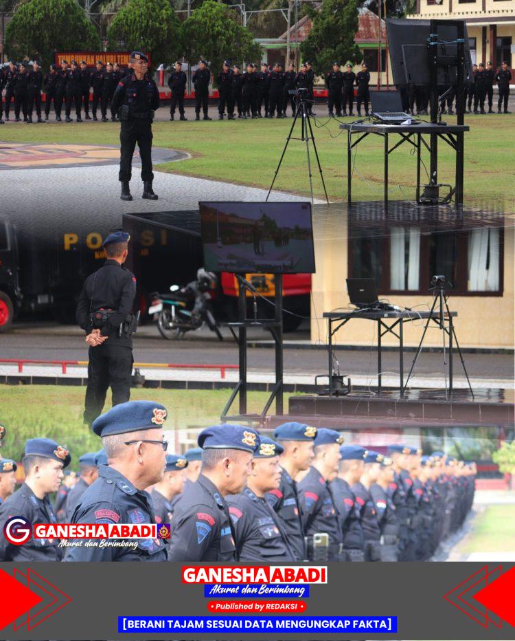 Batalyon B Pelopor Ikuti Apel Siaga 1 Virtual, Dansat Brimob Sumsel Tegaskan Tak Ada Toleransi bagi Aksi Anarkis