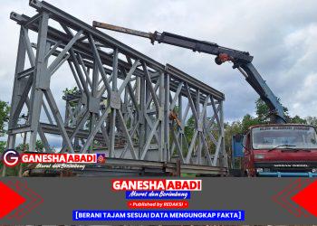 Dinas PUPR Banyuwangi Siapkan Jembatan Darurat Roda Empat di Sungailembu