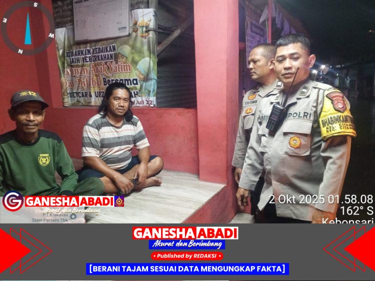 Personil Polsek Ciwandan Giatkan Patroli Poskamling Antisipasi Gangguan Kamtibmas