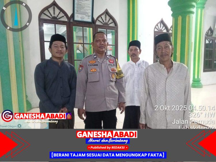 Bhabinkamtibmas Sambang Dialogis dengan Pengurus DKM Usai Sholat Subuh Berjamaah