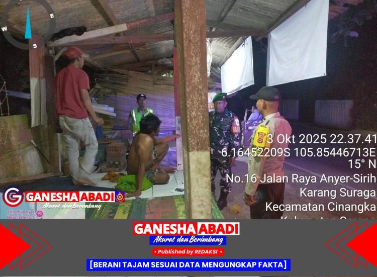 Patroli Malam Humanis, Wujud Kepedulian Polsek Cinangka terhadap Warga