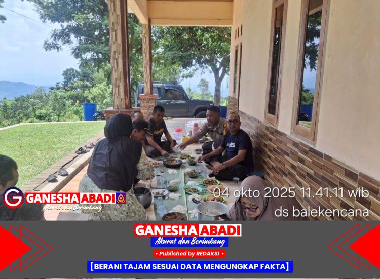 Bhabinkamtibmas Polsek Mancak Sambang Warga Desa Balekencana, Ajak Warga Jaga Harkamtibmas