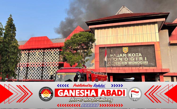Polres Wonogiri Sigap Dan Bersinergi Dalam Penanganan Kebakaran Pasar Induk Wonogiri
