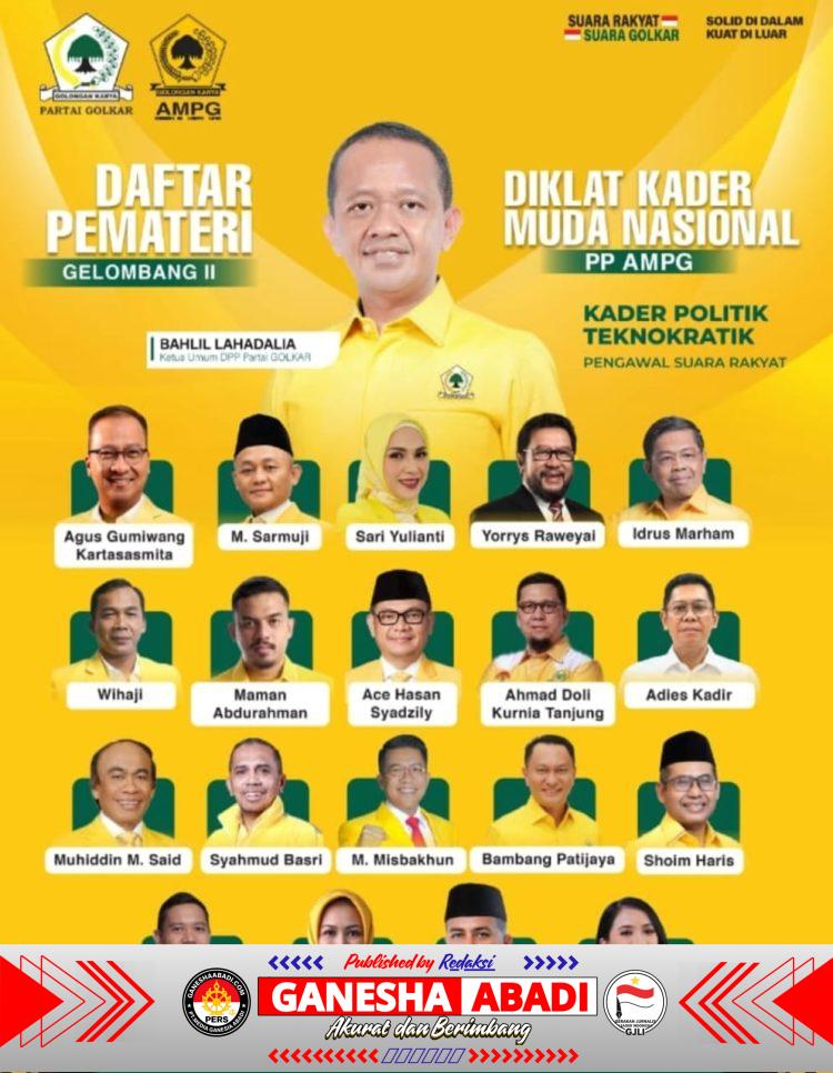 Berbagai Tokoh Bangsa Jadi Pemateri, Diklat Kader Muda Nasional PP AMPG Sukses Dilakukan