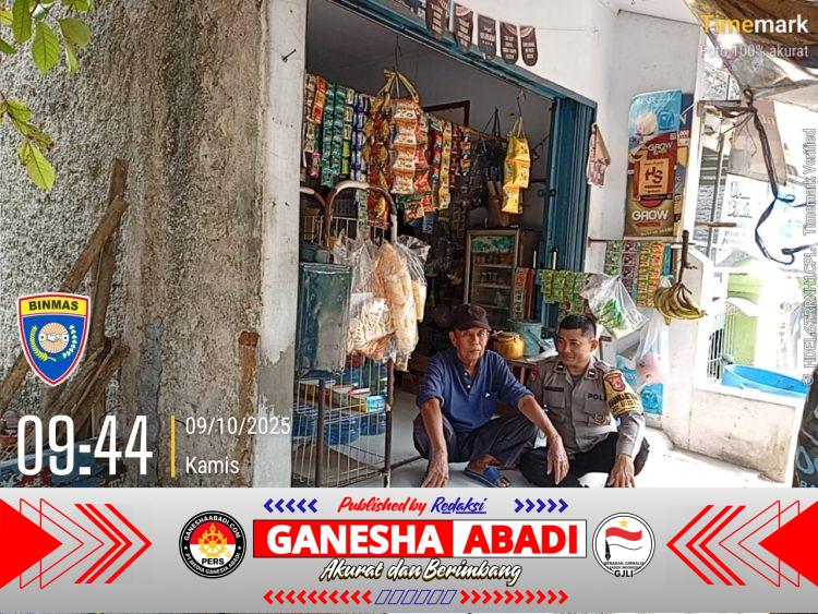 Bhabinkamtibmas Polsek Ciwandan Sambang Warung Sembako Tingkatkan Kewaspadaan Warga