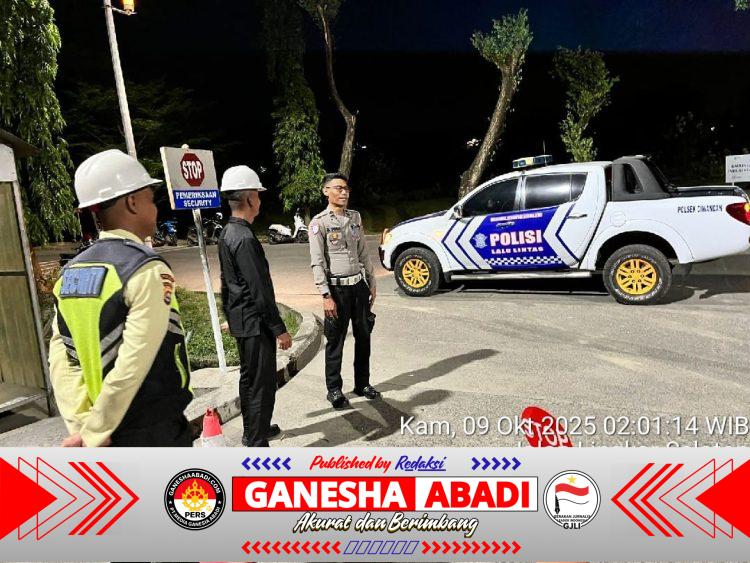 Personil Polsek Ciwandan Patroli Dialogis Bersama Security Perusahaan