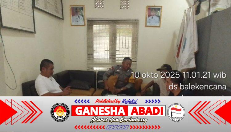 Bhabinkamtibmas Polsek Mancak Laksanakan Sambang dan Silaturahmi Bersama Staf Desa Balekencana