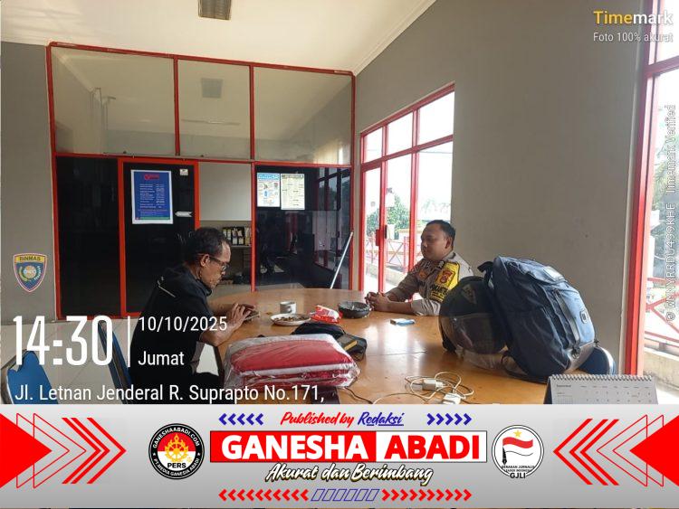 Bhabinkamtibmas Polsek Ciwandan Cek Ketersediaan BBM di SPBU Daerah Binaannya