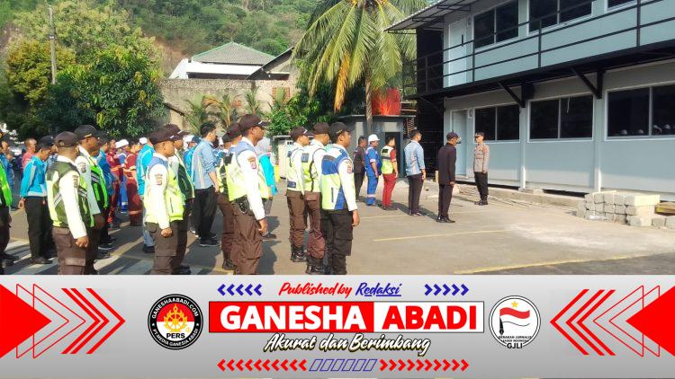 Personel KSKP Merak Polres Cilegon Polda Banten Sampaikan Pesan Kamtibmas Kepada Petugas Security