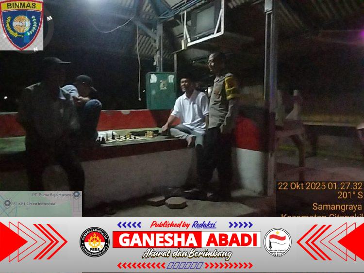 Ciptakan Rasa Aman,Personil Polsek Ciwandan Imbau Warga Rutin Laksanakan Ronda Siskamling